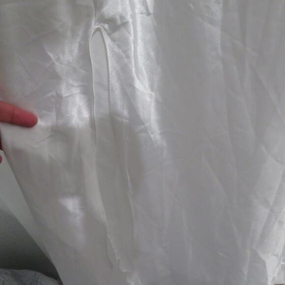 Intime Womens Medium White Vintage Satin Maxi Dress Lace Top Slip Dress - Picture 5 of 9